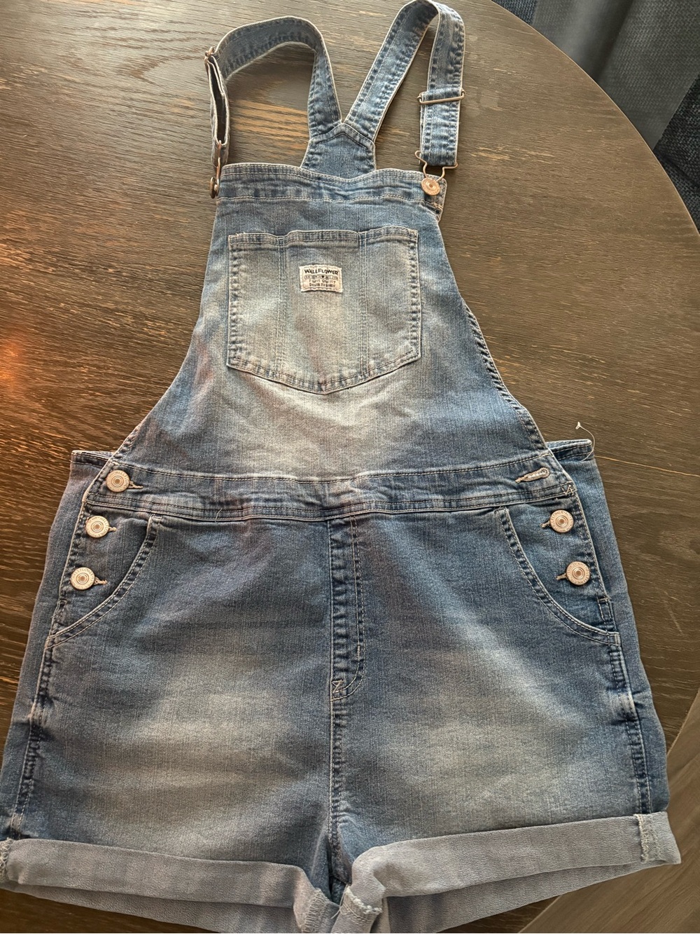 Wallflower Blue Denim Short Overalls